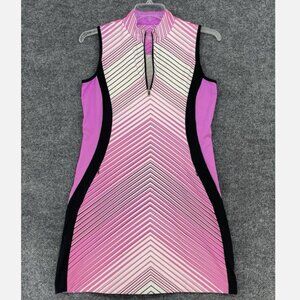 Tail Pink/Black Sleeveless Agility Print Golf Dress Womens M Stretch Comfort